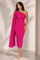 Preview: Fuchsia Midi Kleid Oneshoulder