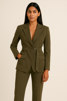 Blazer und Hose Set olivgrün