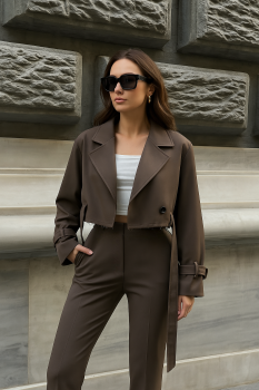 Kurzblazer  und Hose Set braun