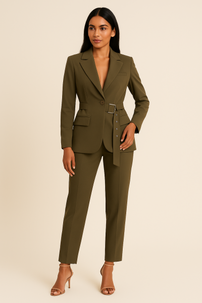Blazer und Hose Set olivgrün