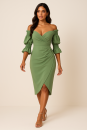 Kleid Sarah mit Carmenauschnitt mint grün
